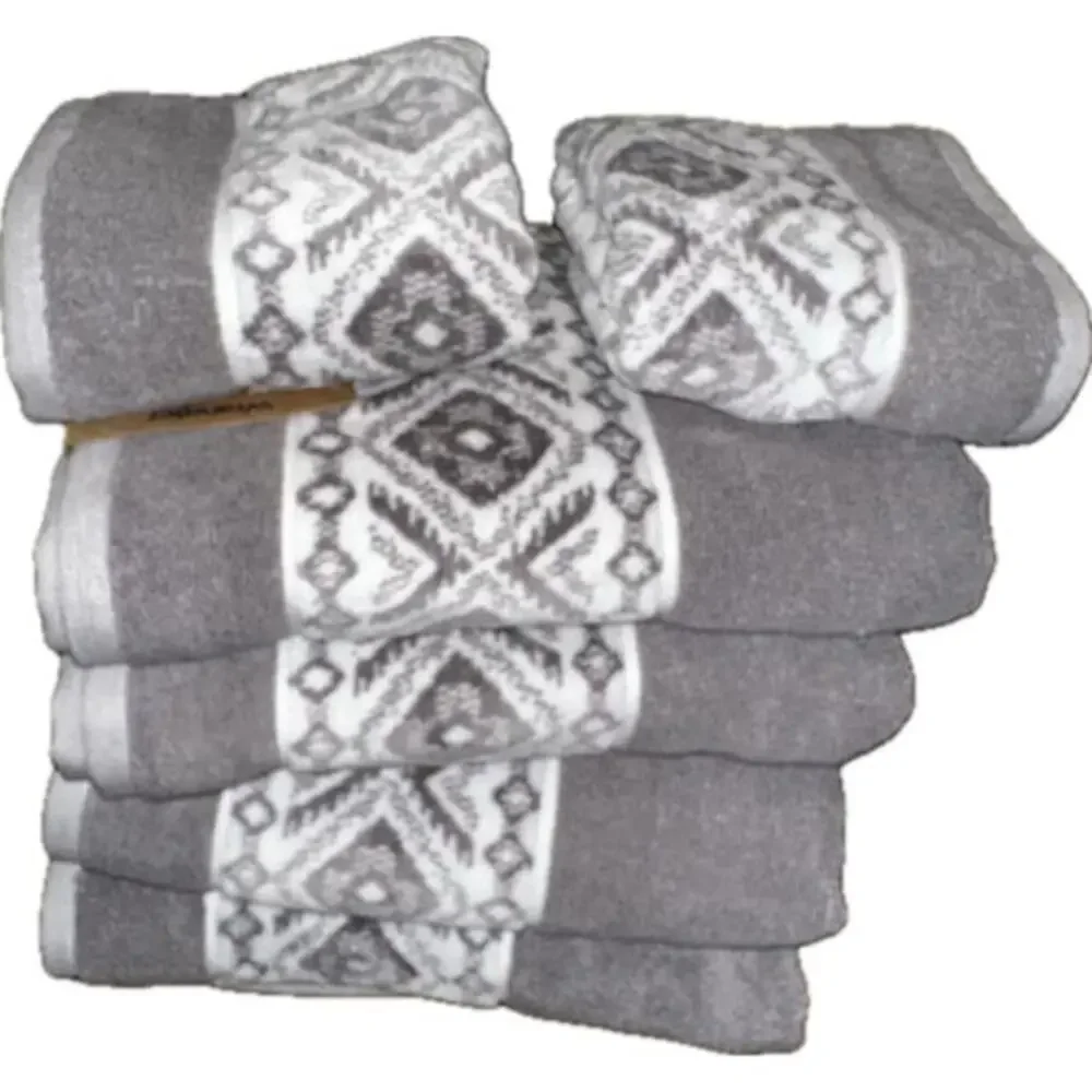 NEW Wrangler Paxton Gray Towel Set 4 Bath & 2 Hand